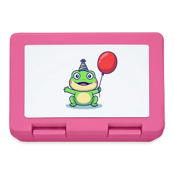 Party Frog with Balloon - Lunchbox - pink - Front