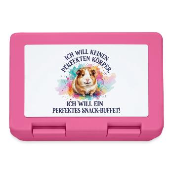 Meerschweinchen Snack-Buffet Lustiges Nagetier - Brotdose - Pink - Vorne
