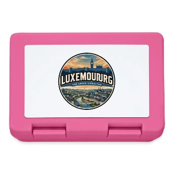 Emblème rétro luxembourgeois de la vallée Grund - Boîte à goûter - rose - Devant