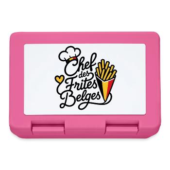 Chef des Frites Belges — Fierté Belge - Boîte à goûter - rose - Devant