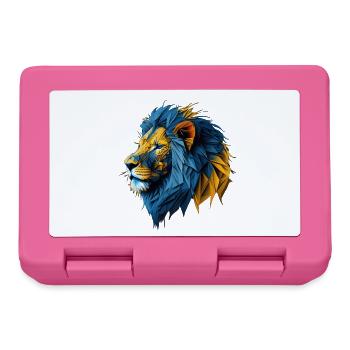Blau-Gold-Polygon-Löwe - Brotdose - Pink - Vorne