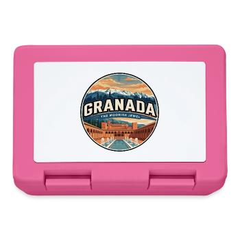 Retro Granada Alhambra Palace Badge - Lunchbox - pink - Front