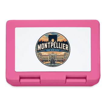 Retro Montpellier Comédie Square Abzeichen - Brotdose - Pink - Vorne