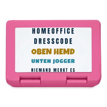 Homeoffice Dresscode Oben Hemd unten Jogger - Brotdose - Pink - Vorne