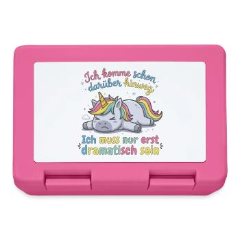 Dramatisches Einhorn: Ich muss erst dramatisch ... - Brotdose - Pink - Vorne