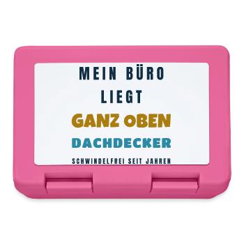 Dachdecker Mein Büro liegt ganz oben - Handwerk - Brotdose - Pink - Vorne
