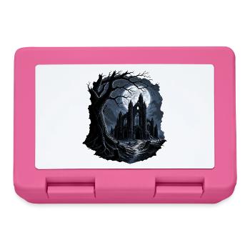 Düstere Kathedrale – Gothic Nacht Szene Design - Brotdose - Pink - Vorne