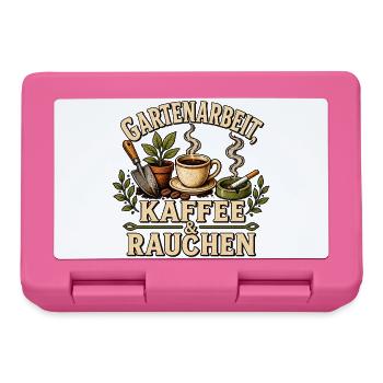 Gartenarbeit Kaffee Rauchen - Brotdose - Pink - Vorne
