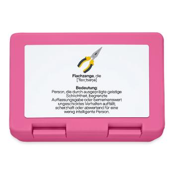 FLACHZANGE, DIE. BESCHREIBUNG, DEFINITION, NO AFD - Brotdose - Pink - Vorne