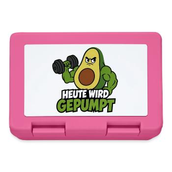 Heute wird gepumpt – Fitness Avocado Shirt - Brotdose - Pink - Vorne