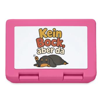 Platter Dackel Kein Bock aber da – Faul & müde - Brotdose - Pink - Vorne