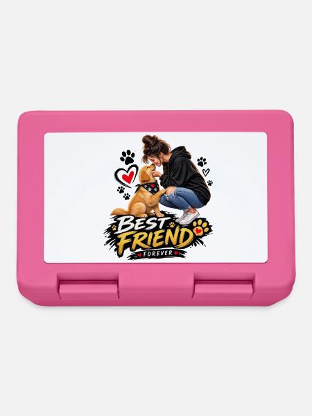 Beste Freundin für immer – Golden Retriever Liebe - Brotdose - Pink