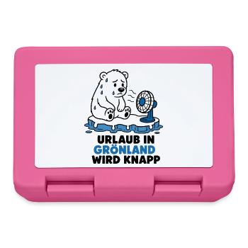 Urlaub in Grönland wird knapp – Eisbär T-Shirt - Brotdose - Pink - Vorne
