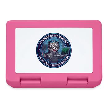 Lustiger Programmierer Waschbär arbeitet auf meiner Maschine Abzeichen - Brotdose - Pink - Vorne