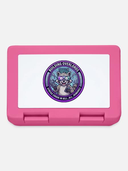 Lustiger Robotik-Ingenieur Waschbär-Overlord-KI-Abzeichen - Brotdose - Pink