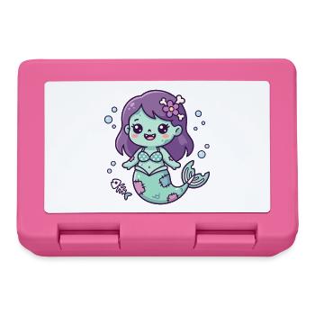 Süße Zombie-Meerjungfrau mit lila Haaren im Ozean - Brotdose - Pink - Vorne