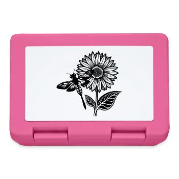 Libelle und Sonnenblume - Brotdose - Pink - Vorne