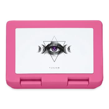 Geometrische Vision: Auge mit Mond-Symbolik - Brotdose - Pink - Vorne