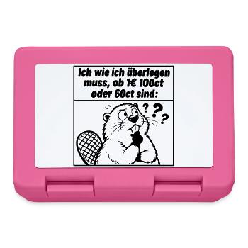 Lustiger Spruch Ich wie ich überlegen muss, ob 1 € - Brotdose - Pink - Vorne