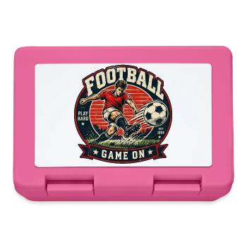 Vintage Fußball Abzeichen Game On - Brotdose - Pink - Vorne