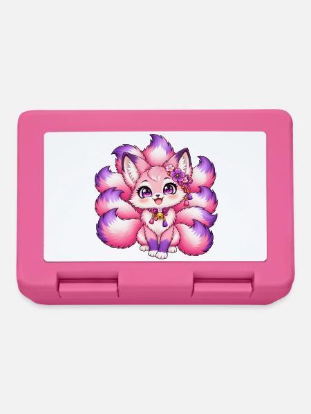 Neunschwänziger Fuchs Kawaii Pink - Brotdose - Pink