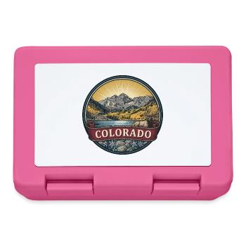 Colorado Rocky Mountains Retro-Reisegeschenk - Brotdose - Pink - Vorne
