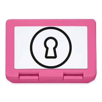 Sicherheits-Schlüsselloch-Linien-Symbol - Brotdose - Pink - Vorne