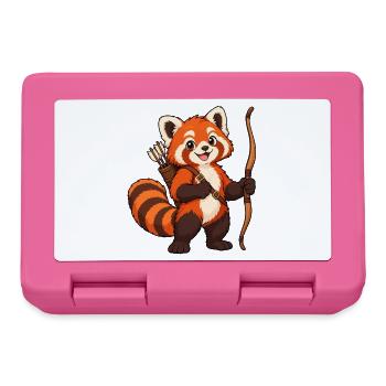 Bogenschießen Roter Panda mit Bogen und Köcher - Brotdose - Pink - Vorne