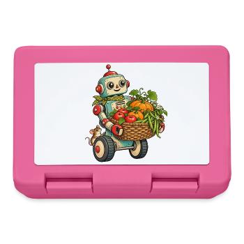 Ernteroboter mit Obstkorb - Brotdose - Pink - Vorne