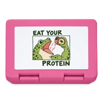 Lustig: Eß deinen Protein-Gym-Frosch - Brotdose - Pink - Vorne