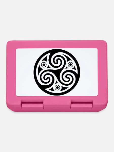 Schwarzes keltisches Triskele-Symbol - Brotdose - Pink