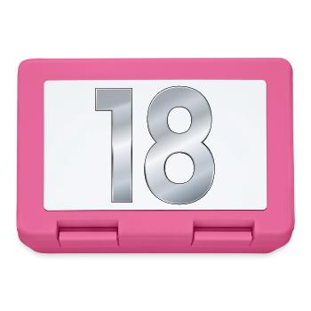 Zahl 18 Achtzehn - Brotdose - Pink - Vorne