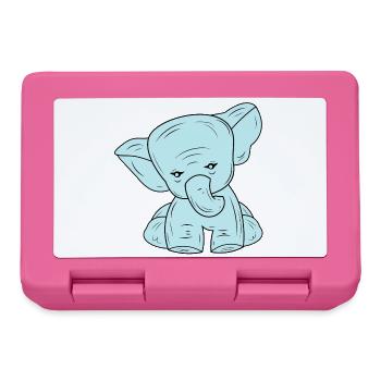Blaue Linie zeichnender Elefanten - Brotdose - Pink - Vorne