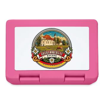 Oberammergau Bayern Vintage Reisedesign - Brotdose - Pink - Vorne