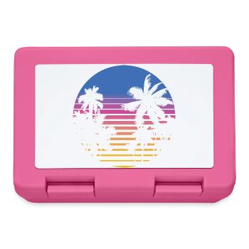 Palmen Retro 80er 90er Florida Miami Vintage Palme - Brotdose - Pink - Vorne