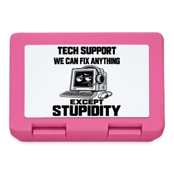 IT Support Humor - Alles lösbar außer Dummheit - Brotdose - Pink - Vorne