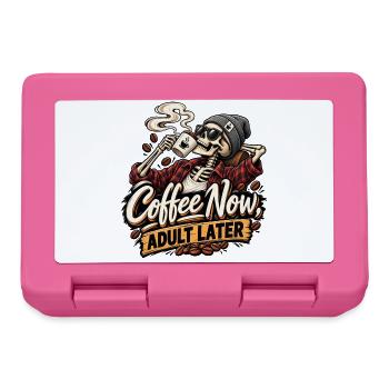 Lustiges Kaffee Skelett Design - Brotdose - Pink - Vorne
