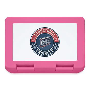 Vintage Structural Engineer I-Beam Fachwerk-Abzeichen - Brotdose - Pink - Vorne