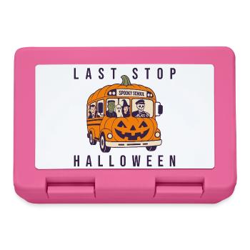 Pumpkin Bus Spooky School Halloween - Brotdose - Pink - Vorne