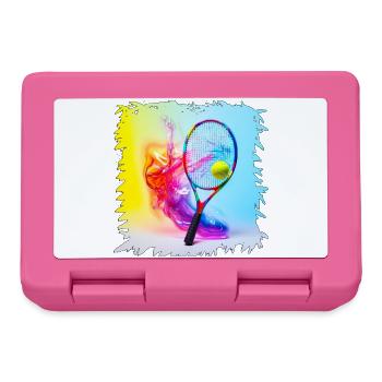Farbenexplosion Tennisracket - Brotdose - Pink - Vorne