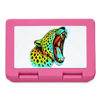 Brüllender Psychodelischer Neonleopard - Brotdose - Pink - Vorne