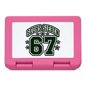 Sechs Sieben College Zahlen 67 Retro Vektor Shirt - Brotdose - Pink - Vorne