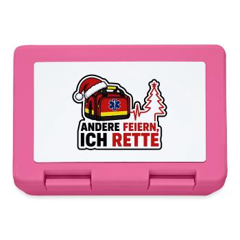 Andere feiern ich rette Rettungsdienst Weihnachten - Brotdose - Pink - Vorne