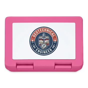 Vintage Geotechnischer Ingenieur Erdstrata-Abzeichen - Brotdose - Pink - Vorne
