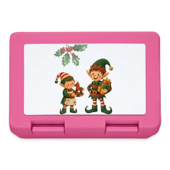 Weihnachtselfen – Festliches Festtagsdesign - Brotdose - Pink - Vorne