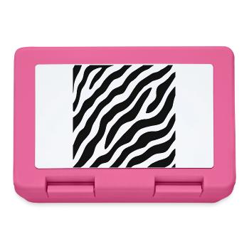 Schwarz-weiße Zebrastreifen – abstraktes Muster - Brotdose - Pink - Vorne