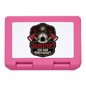 Silvester Ich hab Bereitschaft Feuerwehr Shirt - Brotdose - Pink - Vorne