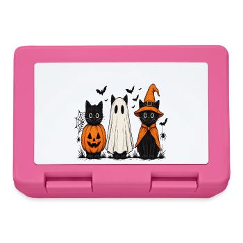 Drei Schrecklich Süße Katzen Halloween - Brotdose - Pink - Vorne