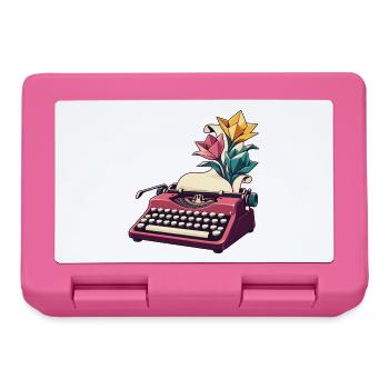 Schreibmaschine baut einen Papiergarten an - Brotdose - Pink - Vorne