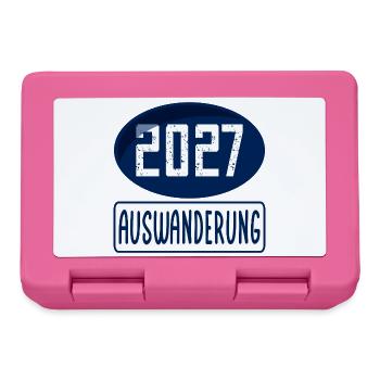Auswanderung 2027 - Brotdose - Pink - Vorne